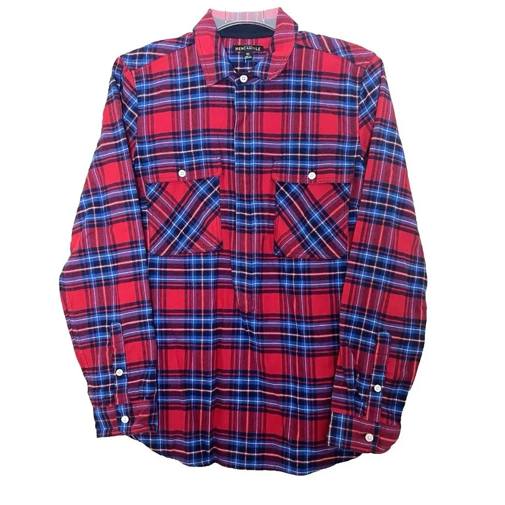 J. Crew Mercantile Plaid Half-Zip Pullover Top Shirt Jacket Women's XS NWT J5266